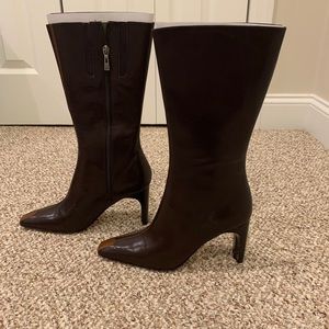 Brown knee high boots